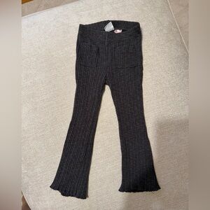 Zara Black Ribbed Kids Leggings